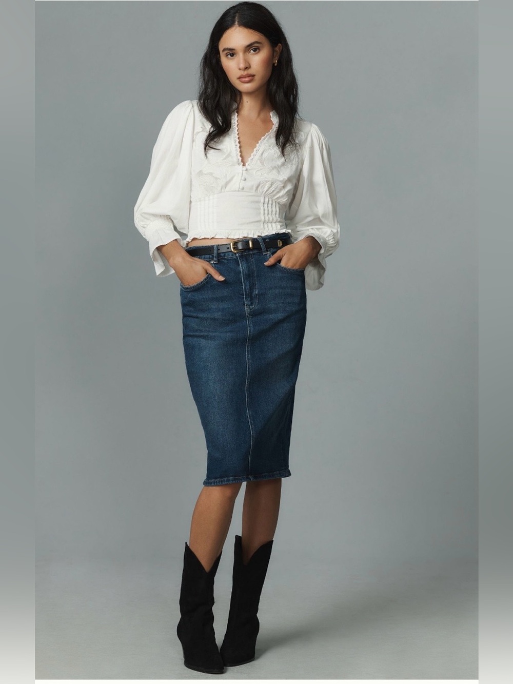 Anthropologie/Pilcro Denim Pencil Skirt Sz 8 - Picture 3 of 9